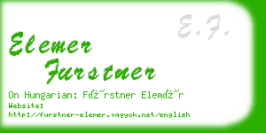 elemer furstner business card